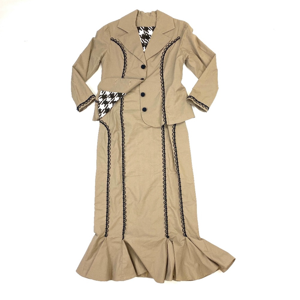 Two Piece Black and Tan Victorian Inspired Suit